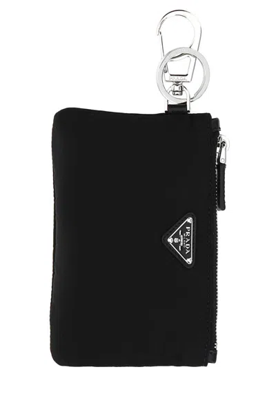 PRADA BLACK NYLON KEY RING