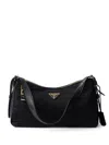 Prada Black Nylon Large Aime Shoulder Bag In White