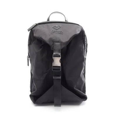 Pre-owned Prada Black Nylon Leather Backpack Handbag ()