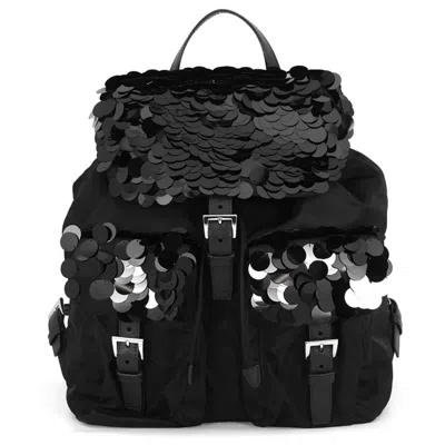 Pre-owned Prada Black Nylon Leather Backpack Handbag ()