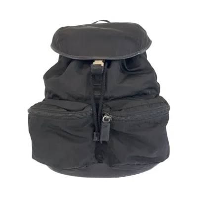 Pre-owned Prada Black Nylon Leather Backpack ()
