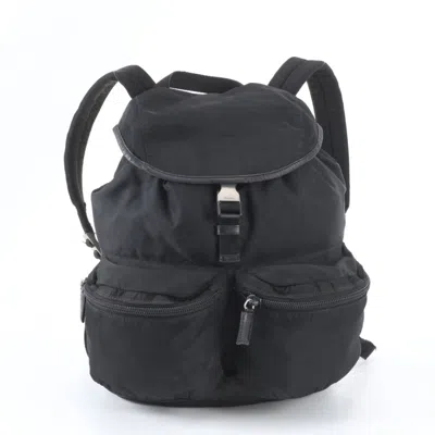 Pre-owned Prada Black Nylon Leather Backpack ()