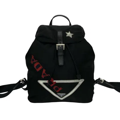 Pre-owned Prada Black Nylon Leather Backpack ()