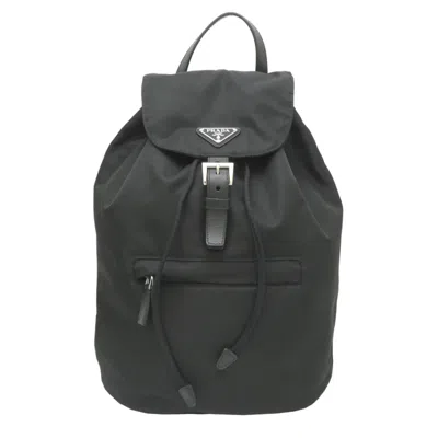 Pre-owned Prada Black Nylon Leather Backpack ()