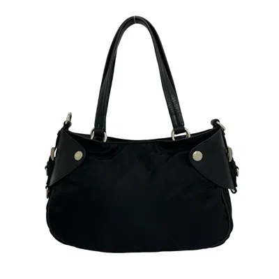 Pre-owned Prada Black Nylon Leather Handbag Shoulder Bag Tote Bag ()