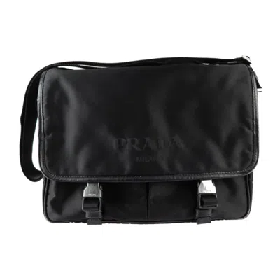 Pre-owned Prada Black Nylon Leather Messenger Bag Shoulder Bag ()