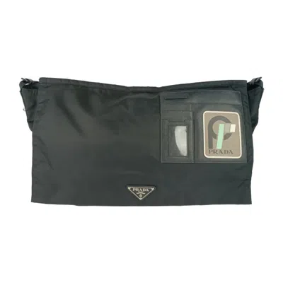 Pre-owned Prada Black Nylon Leather Messenger Bag Shoulder Bag ()