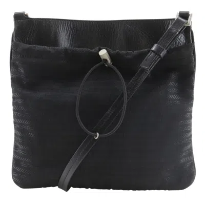 Pre-owned Prada Black Nylon Leather Pochette Shoulder Bag ()