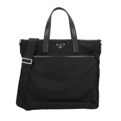 Pre-owned Prada Black Nylon Leather Shoulder Bag ()