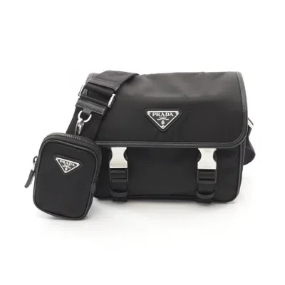 Pre-owned Prada Black Nylon Leather Shoulder Bag ()