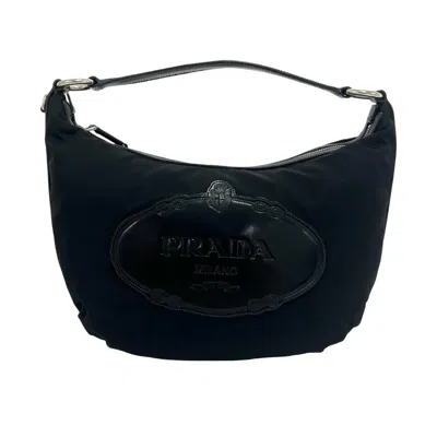 Pre-owned Prada Black Nylon Leather Shoulder Bag Tote Bag ()