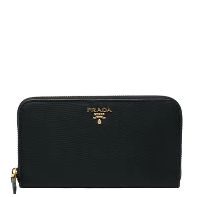 Pre-owned Prada Black Nylon Long Wallet (bi-fold) ()
