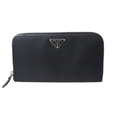 Pre-owned Prada Black Nylon Long Wallet (bi-fold) ()