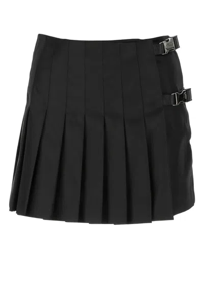 Prada Black Nylon Mini Skirt