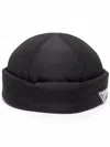 Prada Black Nylon Hat Men In Black