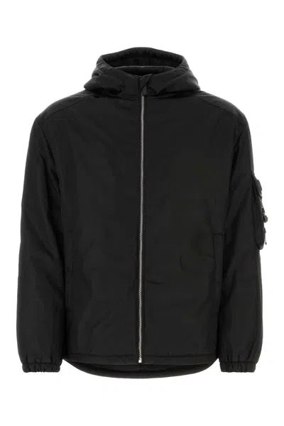 Prada Black Nylon Padded Jacket In Neutral