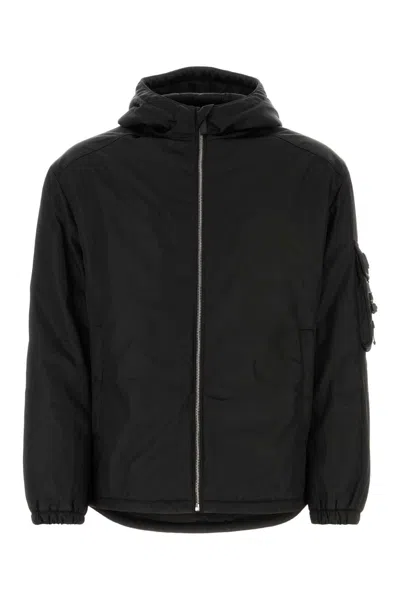 Prada Black Nylon Padded Jacket In Nero