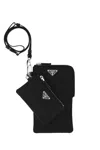 Prada Black Nylon Phone Case In Black