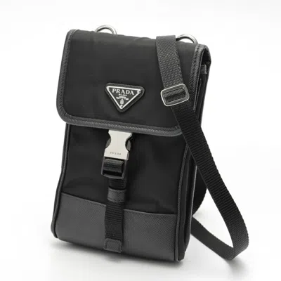Pre-owned Prada Black Nylon Phone Wallet ()