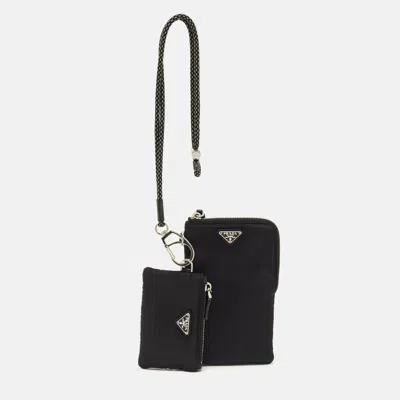 Pre-owned Prada Black Nylon Pouch Set Of 2