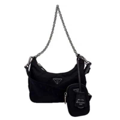 Pre-owned Prada Black Nylon Pouch Shoulder Bag ()