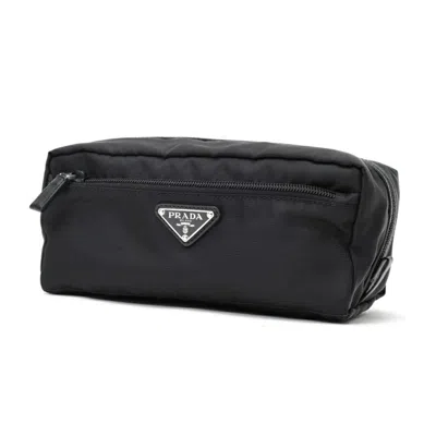 Pre-owned Prada Black Nylon Pouch Wash Bag ()