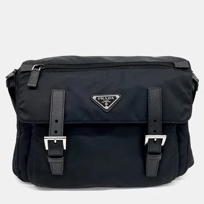 Pre-owned Prada Black Nylon Re-nylon Crossbody Bag