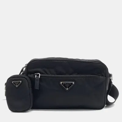 Pre-owned Prada Black Nylon Re-nylon Crossbody Bag