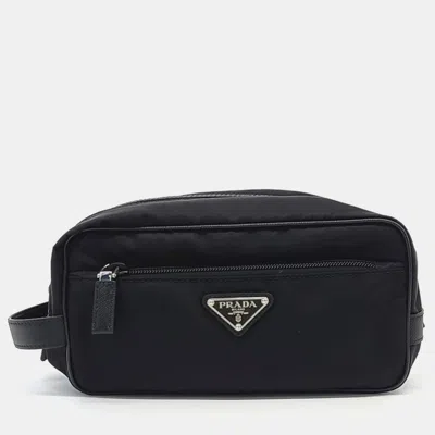 Pre-owned Prada Black Nylon Re-nylon Pouch