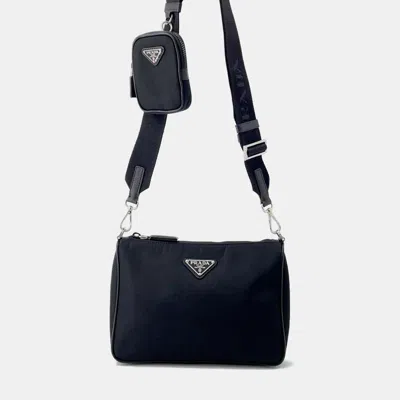 Pre-owned Prada Black Nylon Re-nylon Shoulder Bag