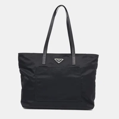 Pre-owned Prada Black Nylon Re-nylon Shoulder Bag