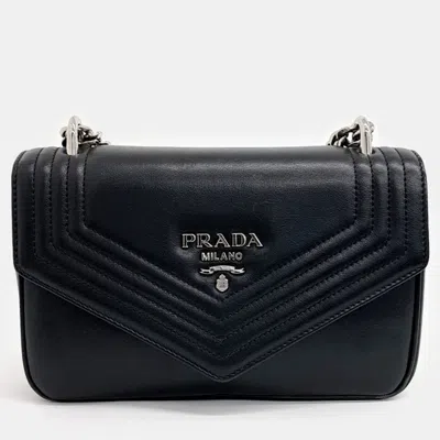 Pre-owned Prada Black Nylon Re-nylon Tessuto Messenger Bag