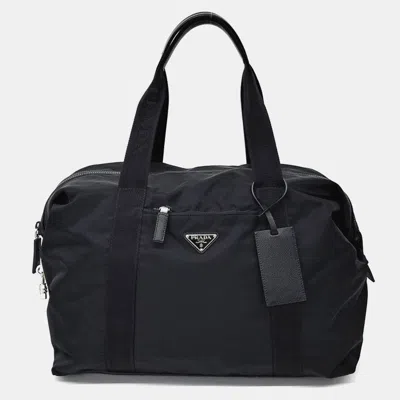 Pre-owned Prada Black Nylon Re-nylon Tessuto Suitcase (2vc796)