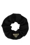 Prada Black Nylon Scrunchie In Pink