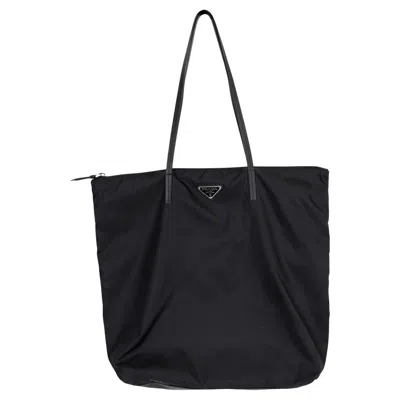 Pre-owned Prada Black Nylon Shopping Tote Bag 1by300