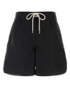 Prada Practical Nylon Shorts With Sleek Finish In Black