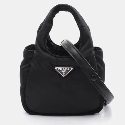 Pre-owned Prada Black Nylon Soft Re-nylon Padded Bag