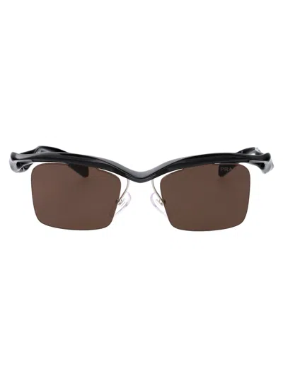 Prada Black Nylon Sunglasses In Brown
