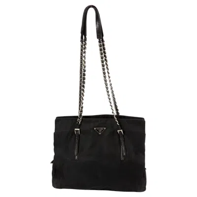Pre-owned Prada Black Nylon Tessuto Tote Bag
