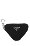 Prada Nylon Trick Key Chain In Black