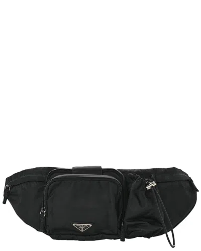 Prada Black Nylon Triple Pocket Belt Bag (authentic Pre-loved)