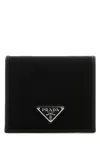 Prada Mens Black Re-nylon Small Recycled-nylon And Leather Wallet