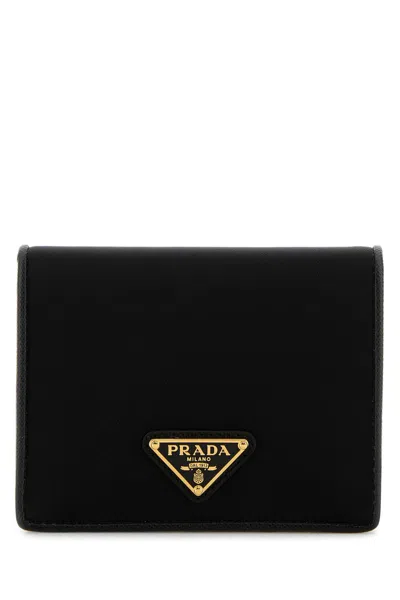 Prada Black Saffiano Leather Small Wallet In Brown