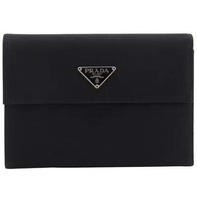 Pre-owned Prada Black Nylon Wallet (tri-fold) ()