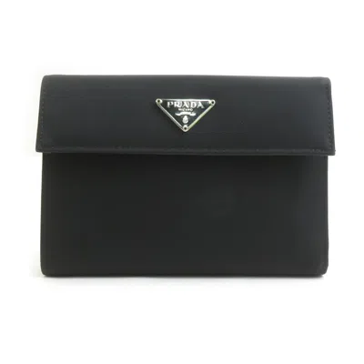 Pre-owned Prada Black Nylon Wallet (tri-fold) ()