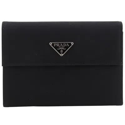 Pre-owned Prada Black Nylon Wallet (tri-fold) ()