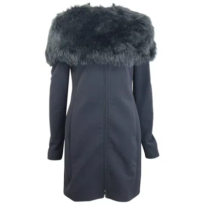 Pre-owned Prada Black Nylon With Detachable Black Faux Fur Jacket
