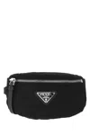 Prada Small Logo-plaque Pouch In Black