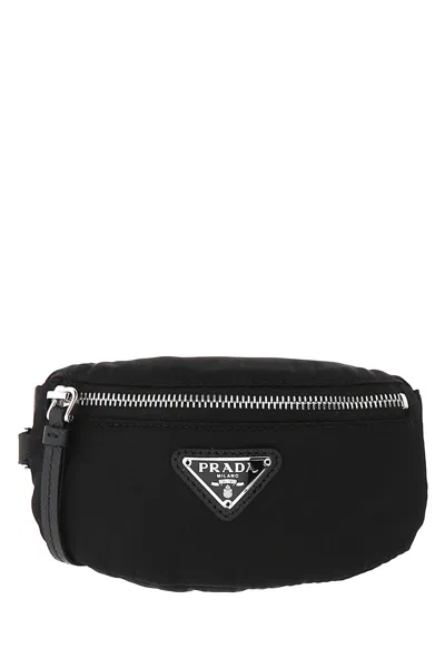 Prada Black Nylon Wrist Pouch In Nero