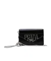 Prada Black One Shoulder Woc In Black